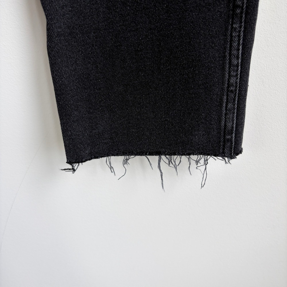 RE/DONE Comfort Stretch High Rise Stove Pipe Jeans Faded Black Raw Hem Size 27 - Picture 5 of 10